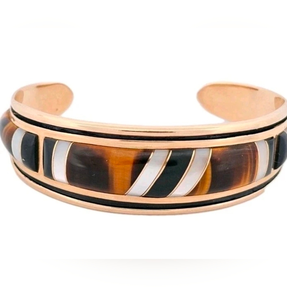 14k Yellow Gold Cuff  Bracelet Multi Gemstone-John Tolle Estate Heavy 36.7 gm
